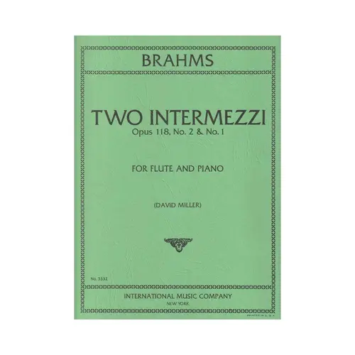 Two Intermezzi For Flute And Piano - Op.118 N.2 E 1