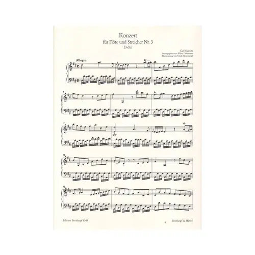 Konzert Fur Flote Und Streicher N.3 D-Dur - Flote Und Klavier
