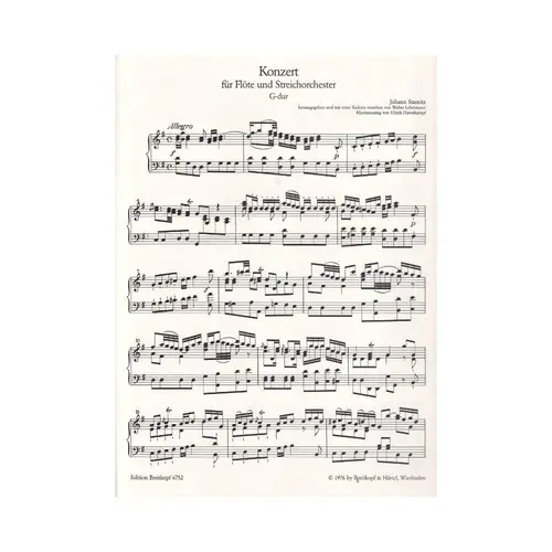 Konzert fur Flote und Streichorchester G-Dur - piano reduction