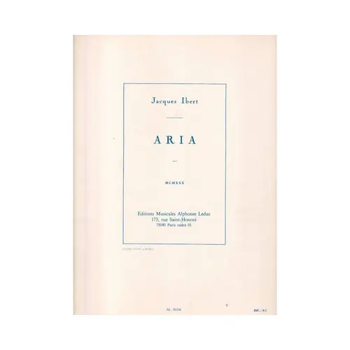 Aria Pour Chant (Voix Moyenne) Et Flute