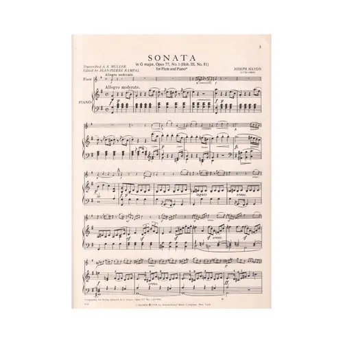 Sonata In G Maj-Op.77 N.1 (H.3 N81)