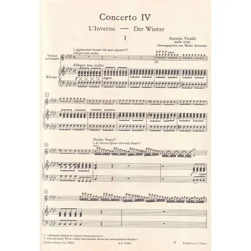 Jahreszeiten (Die) - Concerto Iv - L`Inverno