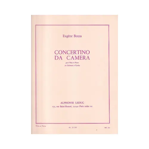 Concertino Da Camera Pour Flute Et Piano Ou Orchestre A Cordes