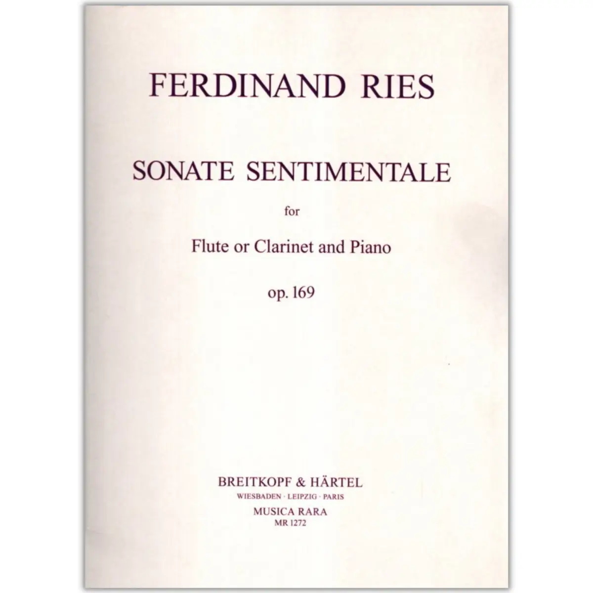 Sonate Sentimentale For Flute,Clarinet And Piano Op.169