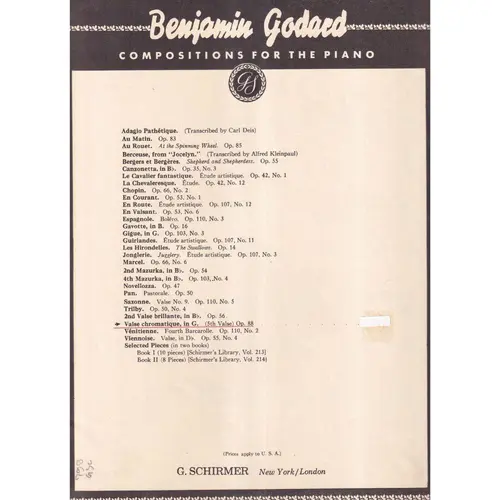 Valse Chromatique In G - Op.88  (5Th Valse)