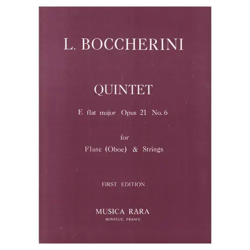 Quintet E Flat Major Op.21 N.6 For Flute (Oboe) E Strings
