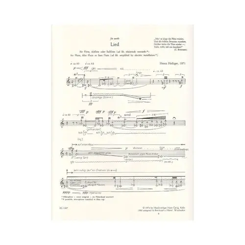 Lied For Flute, Altflote Oder Bassflote