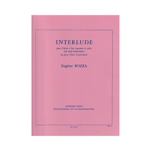 Interlude Pour Flutes A Bec Soprano Et Alto
