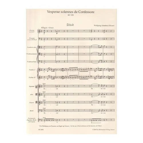 Vesperae Solennes De Confessore Kv 339