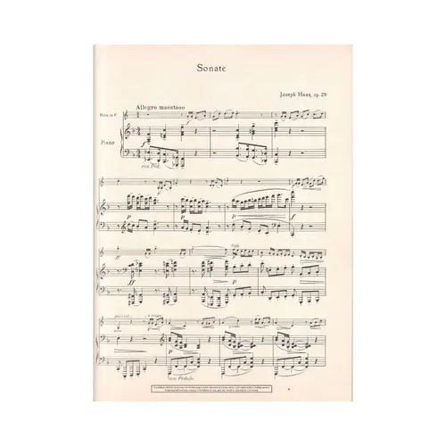 Sonate Fur Horn Und Piano - Op.29  (Edição Antiga)