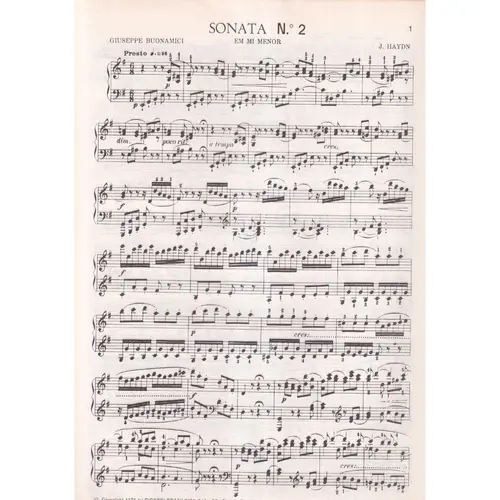 Sonata N.2 Em Mi Menor - Exemplar Antigo