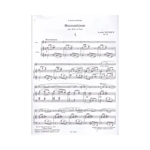 Sonatine Pour Flute Et Piano