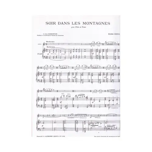Soir Dans Les Montagnes Pour Flute Et Piano