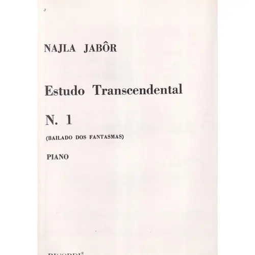 Estudo Transcedental N.1 (Bailado Dos Fantasmas)