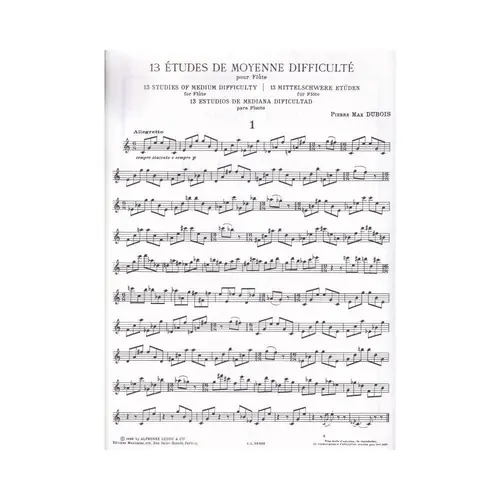 Treize Etudes Pour Flute