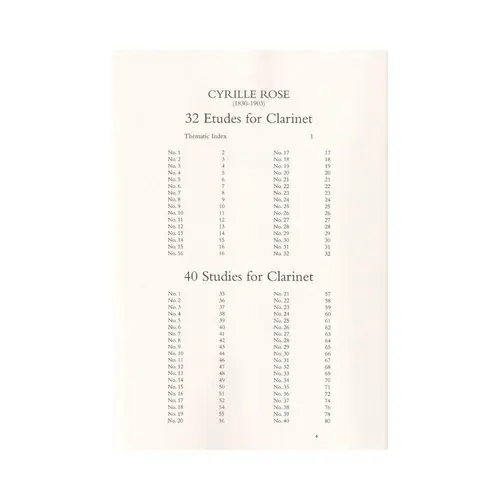 32 Etudes E 40 Studies For Clarinet