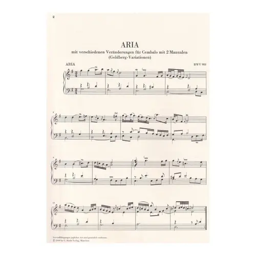 Goldberg Variationen BWV 988  (Sem Dedilhado) - Urtext