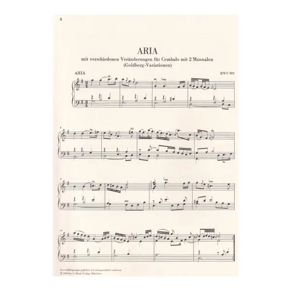 Goldberg Variationen BWV 988  (Sem Dedilhado) - Urtext