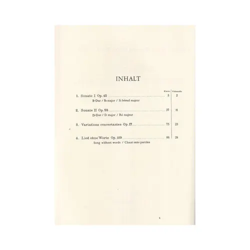 Werke Fur Violoncello Und Piano Sonaten Op. 45, 58