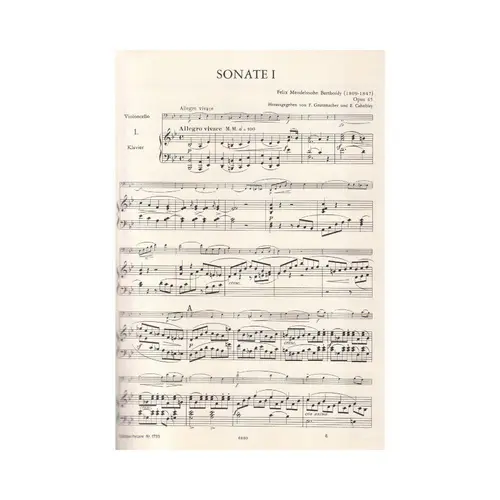 Werke Fur Violoncello Und Piano Sonaten Op. 45, 58