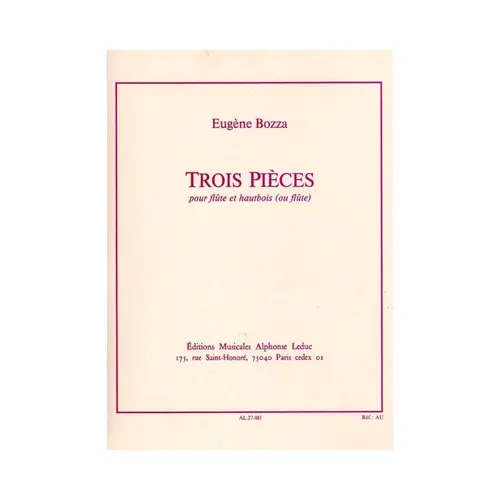 Trois Pieces Pour Flute Et Hautbois (Ou Flute)