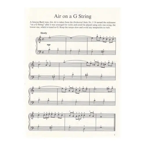 A First Book Of Bach for the Beginning Pianist