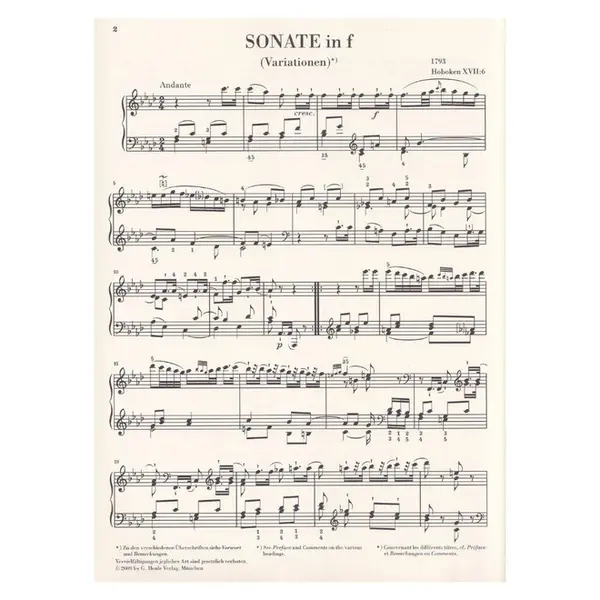 Variationen F-Moll (Sonate) Hob.XVii:6