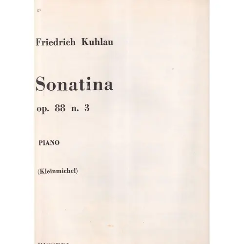 Sonatina - Op.88 N.3 (Kleinmichel)