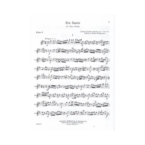 Six Duets For Two Flutes - Op.2  (Ed 1773)