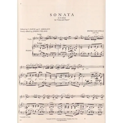 Sonata In G Min   (Viola)  (Edição Antiga)