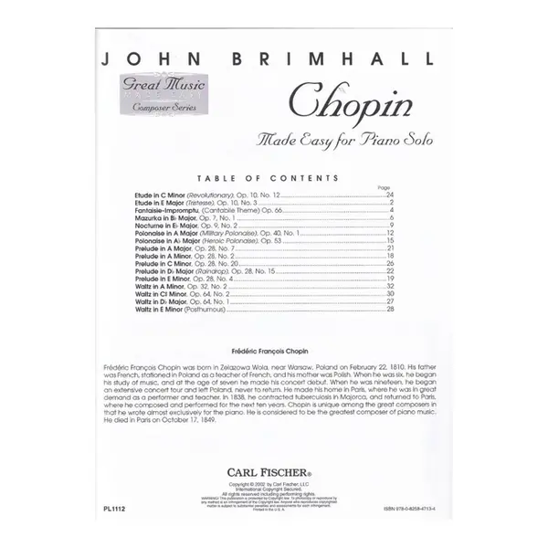 Made Easy For Piano - Chopin